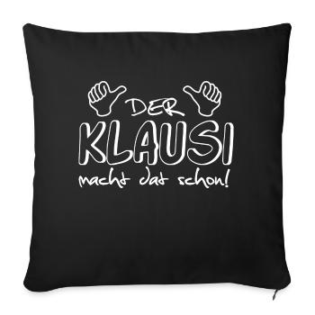 klausi - Sofakissenbezug 45 x 45 cm - Schwarz - Vorne