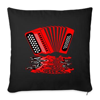 Musique de musicien d’accordéon - Housse de coussin décorative 45 x 45 cm - noir - Devant