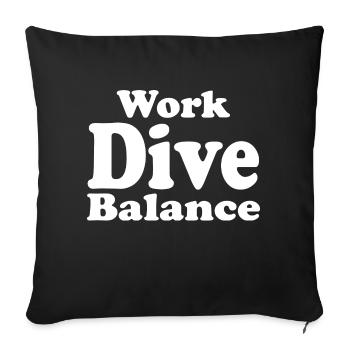 Diving Dive tauchen - Sofakissenbezug 45 x 45 cm - Schwarz - Vorne