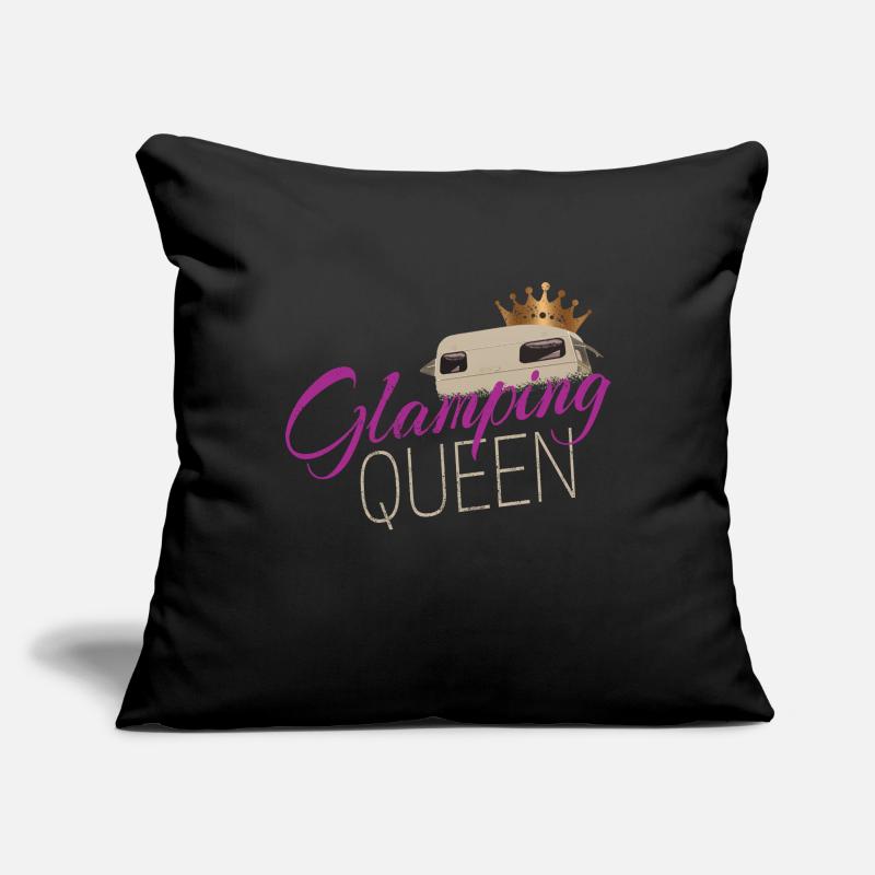 Glamping Queen Camping mit Vintage Wohnwagen Sofakissenbezug 45 x 45 cm