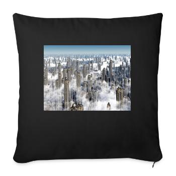 Des gratte-ciel futuristes dans une mégalopole - Housse de coussin décorative 45 x 45 cm - noir - Devant