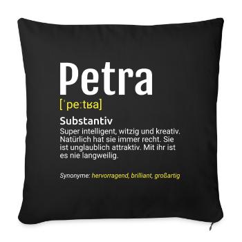 Petra Name Definition - Sofakissenbezug 45 x 45 cm - Schwarz - Vorne