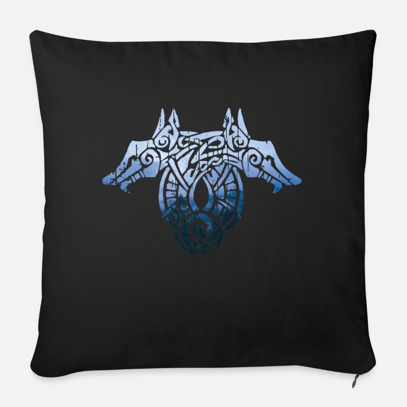 Fenrir, der in den Sümpfen wohnt - Sofakissenbezug 45 x 45 cm - Schwarz