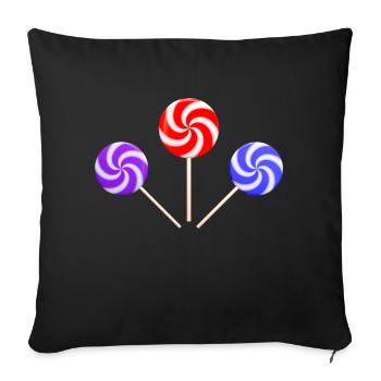 Lollipop - Sofa pillowcase 17,3'' x 17,3'' (45 x 45 cm) - black - Front