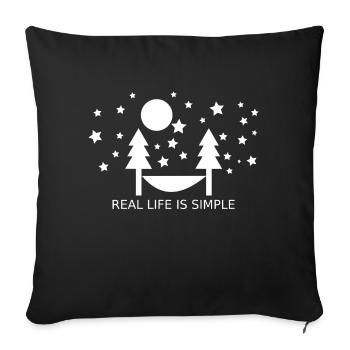 Forest Hammock Wilderness Night Sky Bushcraft - Sofa pillowcase 17,3'' x 17,3'' (45 x 45 cm) - black - Front