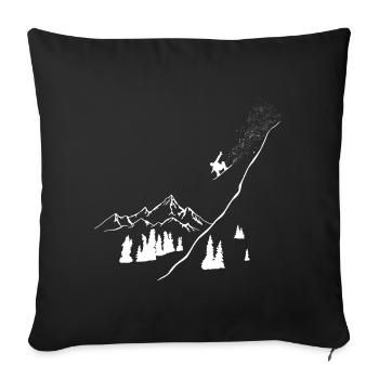 Snowboarders, Winter sports, Mountains, Snowboard, Snow - Sofa pillowcase 17,3'' x 17,3'' (45 x 45 cm) - black - Front