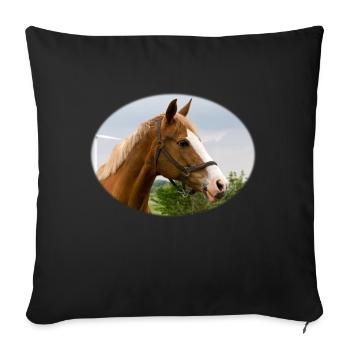 Cheval. Cheval. - Housse de coussin décorative 45 x 45 cm - noir - Devant