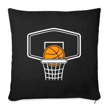 Basketball with hoop to design yourself - Sofa pillowcase 17,3'' x 17,3'' (45 x 45 cm) - black - Front