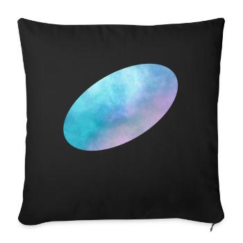 Space Ellipse schräg - Sofakissenbezug 45 x 45 cm - Schwarz - Vorne
