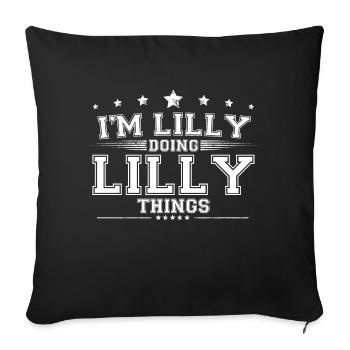 Lilly - Sofa pillowcase 17,3'' x 17,3'' (45 x 45 cm) - black - Front