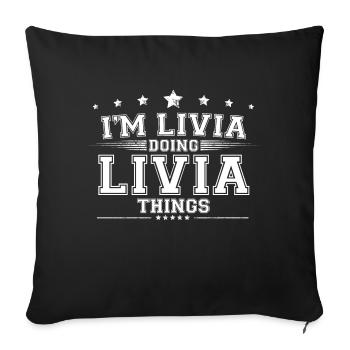 Livie - Housse de coussin décorative 45 x 45 cm - noir - Devant