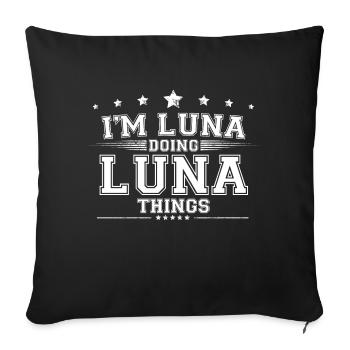 Luna - Sofa pillowcase 17,3'' x 17,3'' (45 x 45 cm) - black - Front