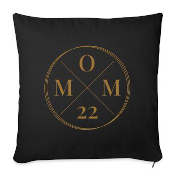 Maman 22 Annonce de grossesse Maman 2022 - Housse de coussin décorative 45 x 45 cm - noir - Devant
