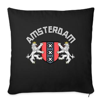 Amsterdam T-shirt - Sofa pillowcase 17,3'' x 17,3'' (45 x 45 cm) - black - Front