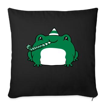 Happy Birthday Frog - Sofa pillowcase 17,3'' x 17,3'' (45 x 45 cm) - black - Front