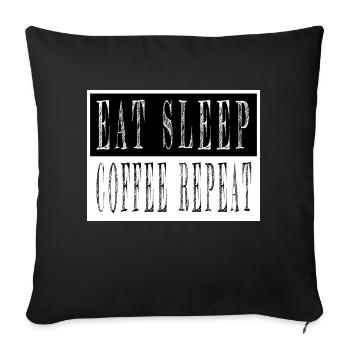 idée cadeau cafébéan cappuccino fatigué - Housse de coussin décorative 45 x 45 cm - noir - Devant