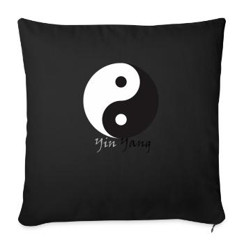 yin yang - Sofa pillowcase 17,3'' x 17,3'' (45 x 45 cm) - black - Front