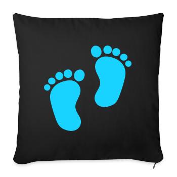 Baby Feet Blue Boy - Sofa pillowcase 17,3'' x 17,3'' (45 x 45 cm) - black - Front