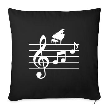 Piano - Housse de coussin décorative 45 x 45 cm - noir - Devant