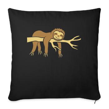 Happy Lazy Sloth - Sofa pillowcase 17,3'' x 17,3'' (45 x 45 cm) - black - Front