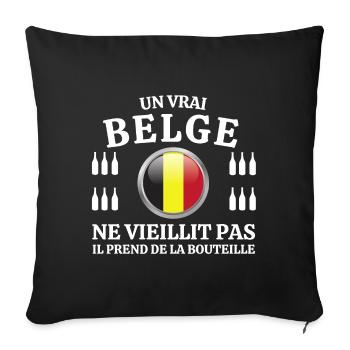 Belgique, Belgique humour, je suis Belge - Housse de coussin décorative 45 x 45 cm - noir - Devant