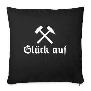 Glück auf - Ruhrpott - Bergbau - Bergwerk - Pott - Sofakissenbezug 45 x 45 cm - Schwarz - Vorne