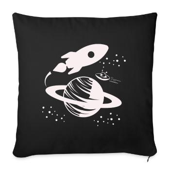 Astronaut - Space Rocket Universe Planet - Sofa pillowcase 17,3'' x 17,3'' (45 x 45 cm) - black - Front
