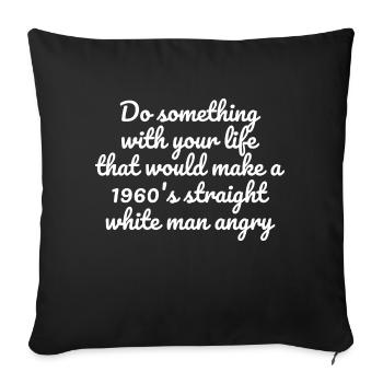 filles forts droits de l’homme mignons dictons mgtow - Housse de coussin décorative 45 x 45 cm - noir - Devant