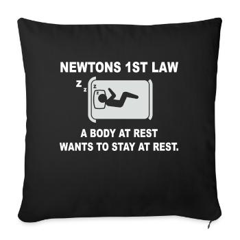 Newton's 1st Set - Resting Body - Sofa pillowcase 17,3'' x 17,3'' (45 x 45 cm) - black - Front
