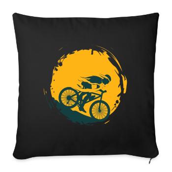 Mountain Biker with Swing T-Shirt Sweater Sticker - Sofa pillowcase 17,3'' x 17,3'' (45 x 45 cm) - black - Front
