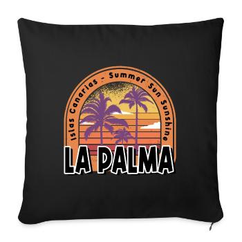 La Palma Summer Sun Beach Palmiers de mer - Housse de coussin décorative 45 x 45 cm - noir - Devant