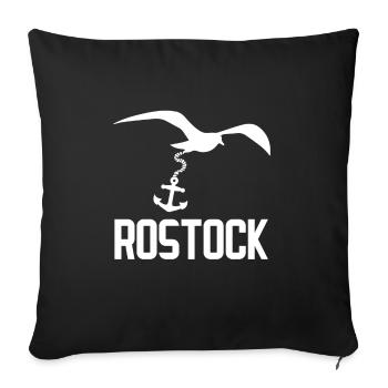 Rostock Rostock Seagull Anchor - Sofa pillowcase 17,3'' x 17,3'' (45 x 45 cm) - black - Front