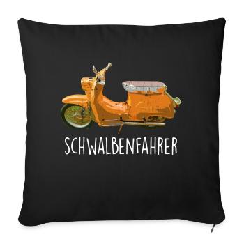 Schwalbenfahrer Schwalbe KR51 Allemagne de l’Est SuhlS51 - Housse de coussin décorative 45 x 45 cm - noir - Devant