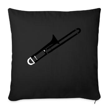 Trombone - Sofa pillowcase 17,3'' x 17,3'' (45 x 45 cm) - black - Front