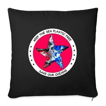 sauver nos océans - Housse de coussin décorative 45 x 45 cm - noir - Devant