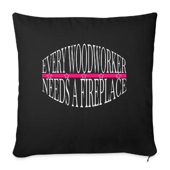 cool logging lumberjackwoodworking quote - Sofa pillowcase 17,3'' x 17,3'' (45 x 45 cm) - black - Front