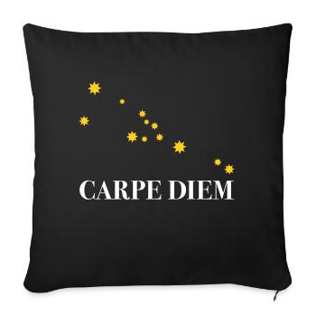 Carpe Diem utilise l’horoscope de la constellation du Jour Taureau - Housse de coussin décorative 45 x 45 cm - noir - Devant