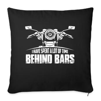 J’ai passé beaucoup de temps derrière les barreaux moto - Housse de coussin décorative 45 x 45 cm - noir - Devant