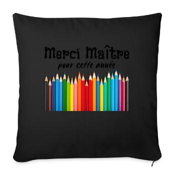 Merci maître pour cette année - Housse de coussin décorative 45 x 45 cm - noir - Devant
