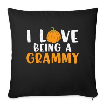 Pumpkin I Love Being Grammy - Sofa pillowcase 17,3'' x 17,3'' (45 x 45 cm) - black - Front
