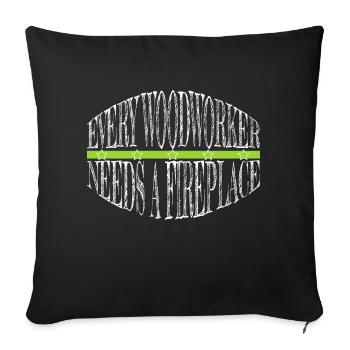 bûcheron blague marteau-piqueur charpentier blague - Housse de coussin décorative 45 x 45 cm - noir - Devant