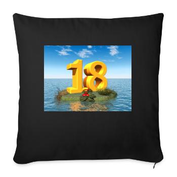 Year 18 - Sofa pillowcase 17,3'' x 17,3'' (45 x 45 cm) - black - Front