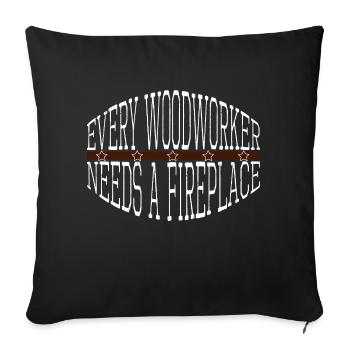 hommes un charpentier prière tshirts amériques - Housse de coussin décorative 45 x 45 cm - noir - Devant