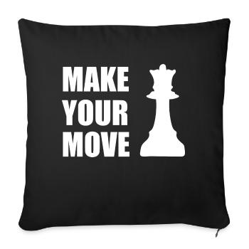 Make your chess move - Sofa pillowcase 17,3'' x 17,3'' (45 x 45 cm) - black - Front