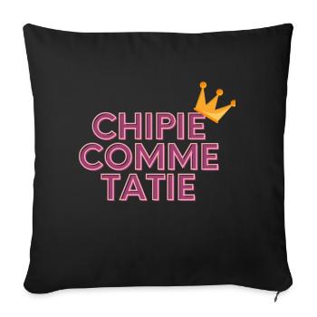 chipie comme tatie - Housse de coussin décorative 45 x 45 cm - noir - Devant
