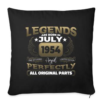 Légende Vintage 1954 juillet 70e cadeau d’anniversaire - Housse de coussin décorative 45 x 45 cm - noir - Devant