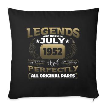 Anniversaire Légende Vintage 1952 Juillet Vintage Fun - Housse de coussin décorative 45 x 45 cm - noir - Devant