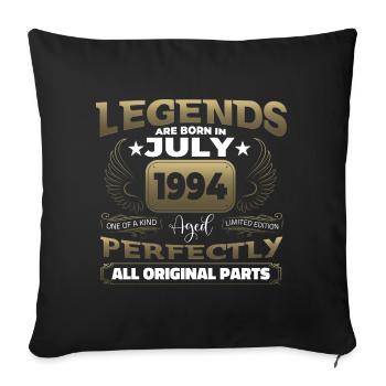 Légende Née en 1994 Cadeau d’anniversaire du 28 juillet - Housse de coussin décorative 45 x 45 cm - noir - Devant