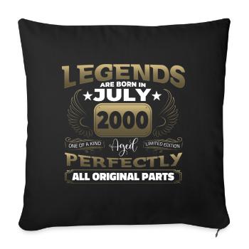 Legend Vintage 2000 July 22nd Birthday Gift - Sofa pillowcase 17,3'' x 17,3'' (45 x 45 cm) - black - Front