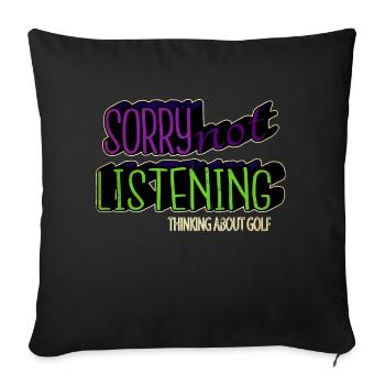 sport golfhoodie birthday golfgirls humor happy - Sofakissenbezug 45 x 45 cm - Schwarz - Vorne